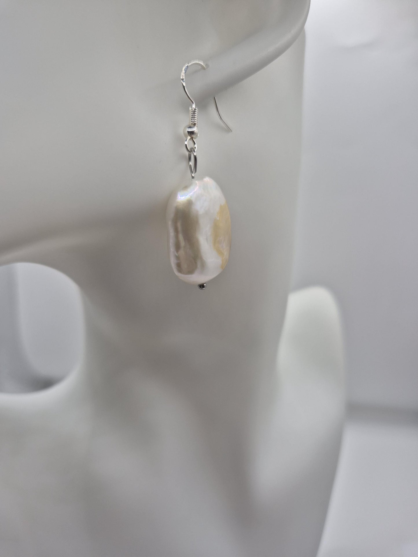 Chunky Square Pearl Drop Earrings