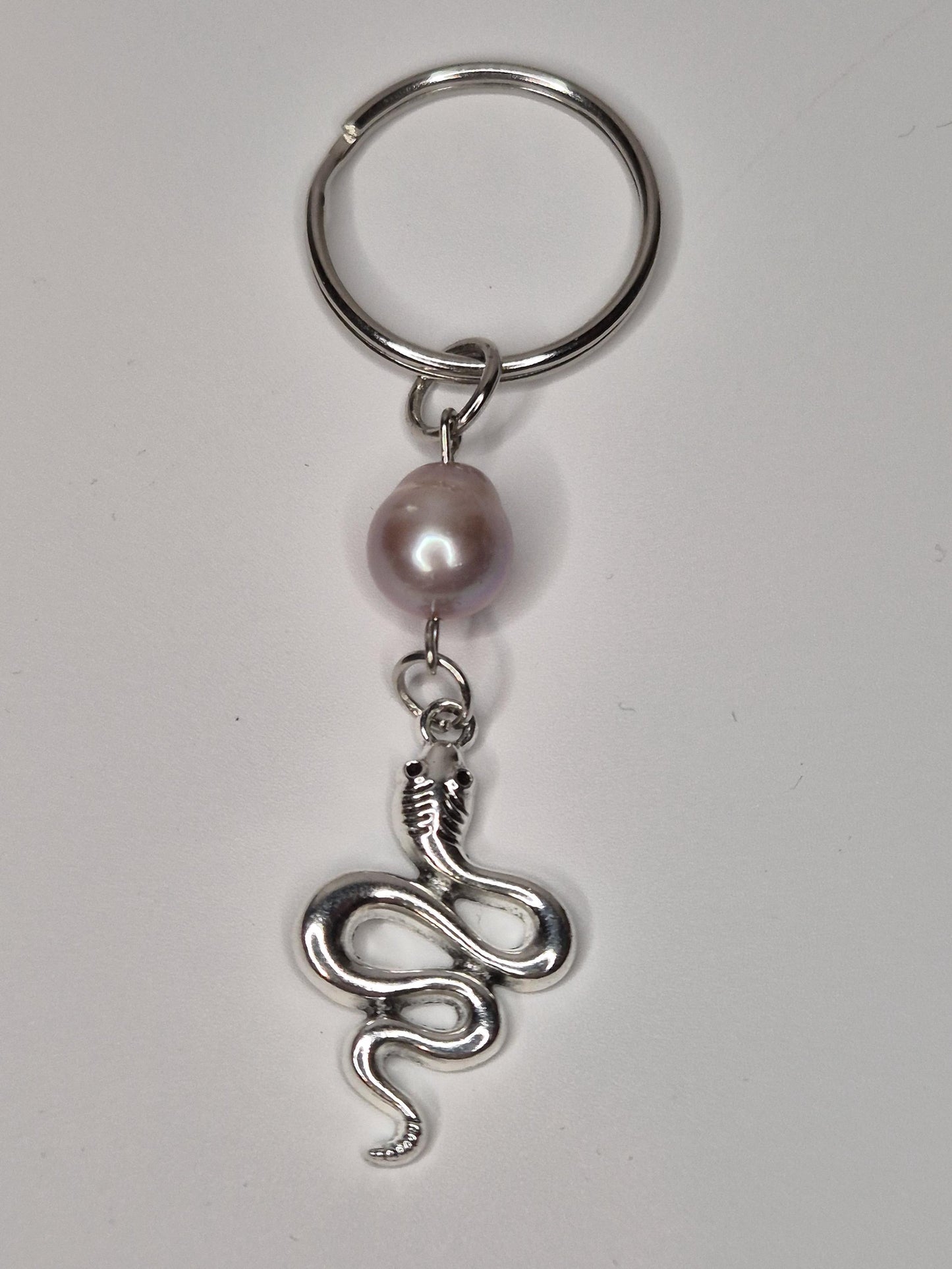 Snake And Pearl Keychain