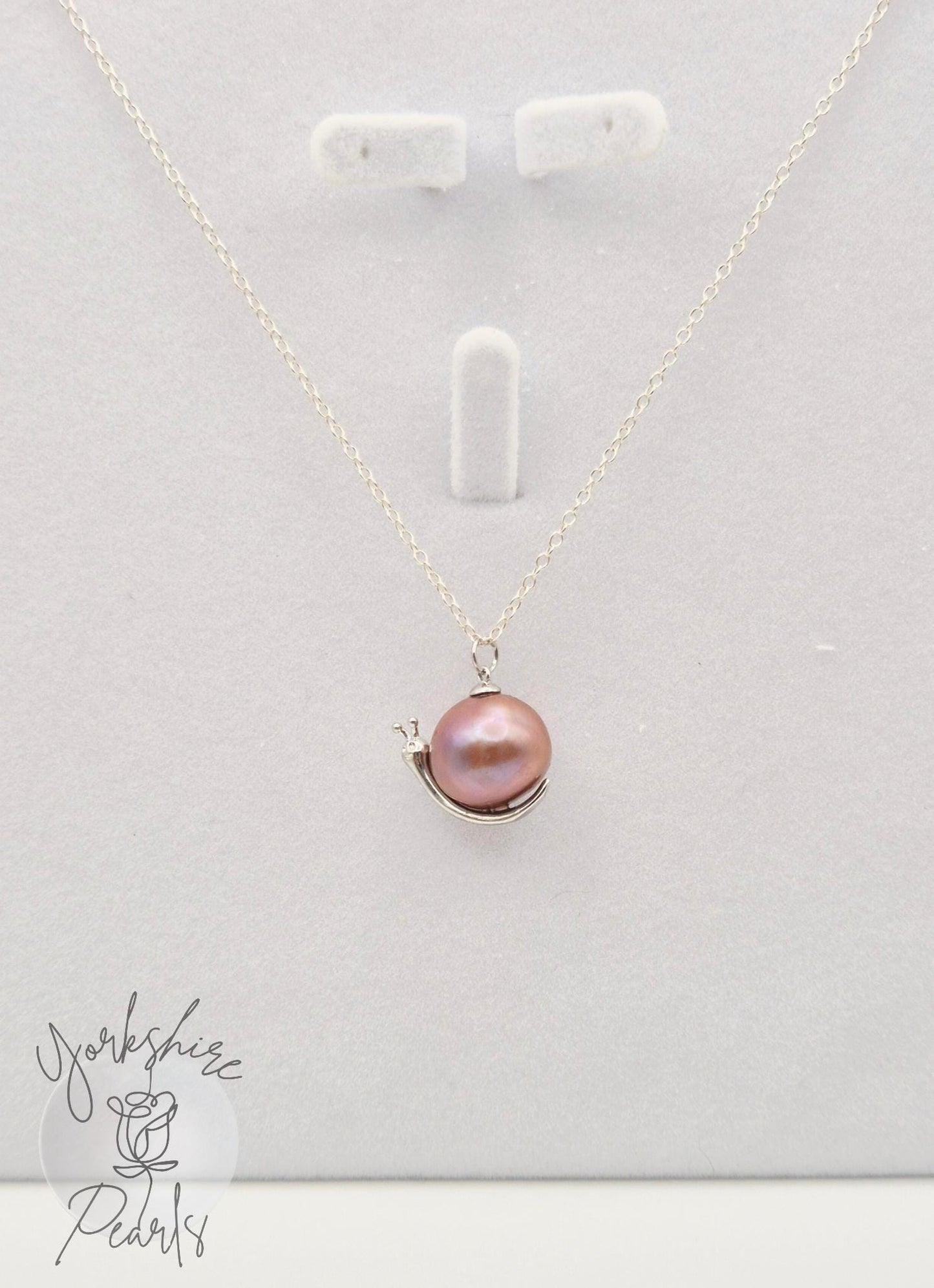Smiling Silver Snail Edison Pearl Pendant