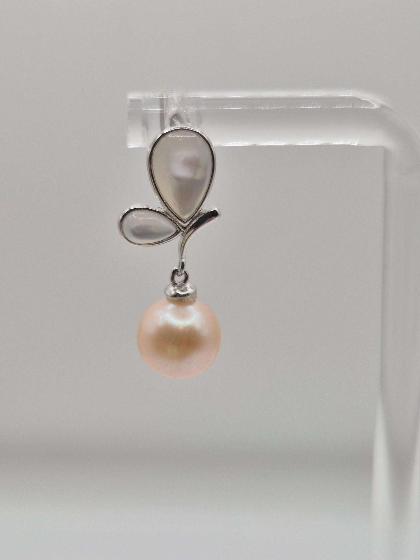 Opal Butterfly Pearl Drop Studs