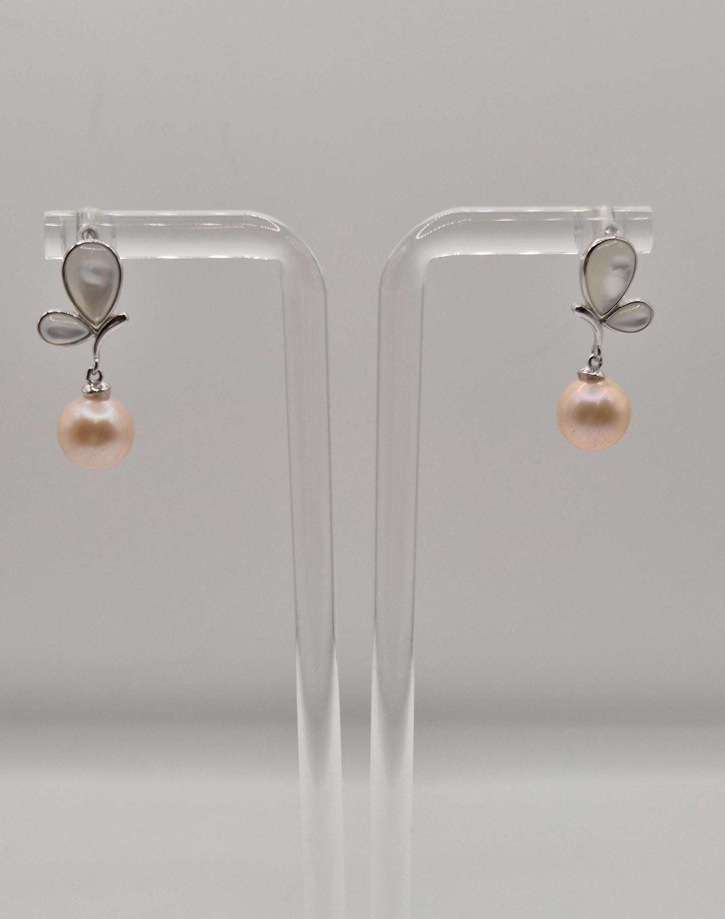 Opal Butterfly Pearl Drop Studs