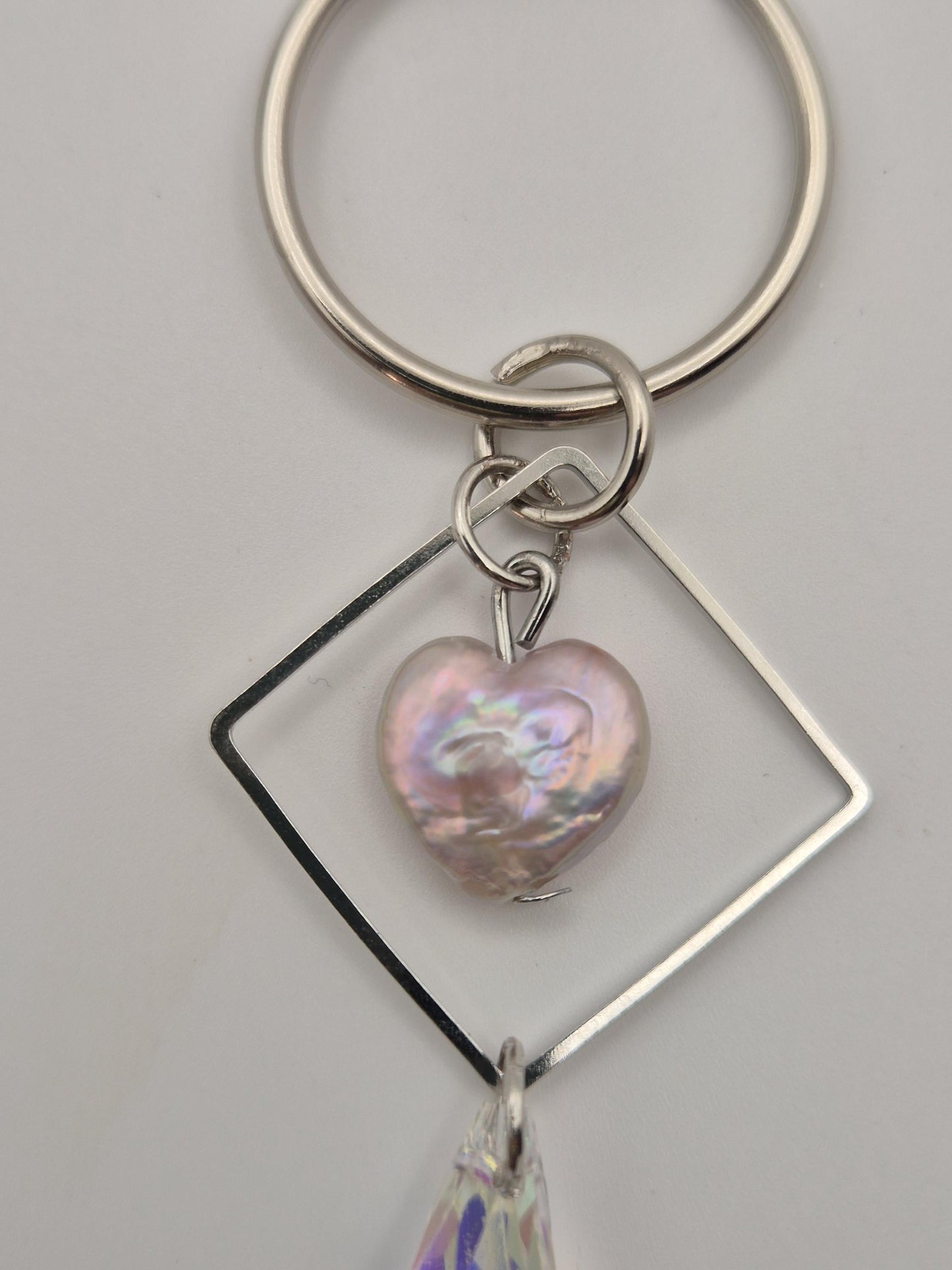Healing Heart Pearl Keychain