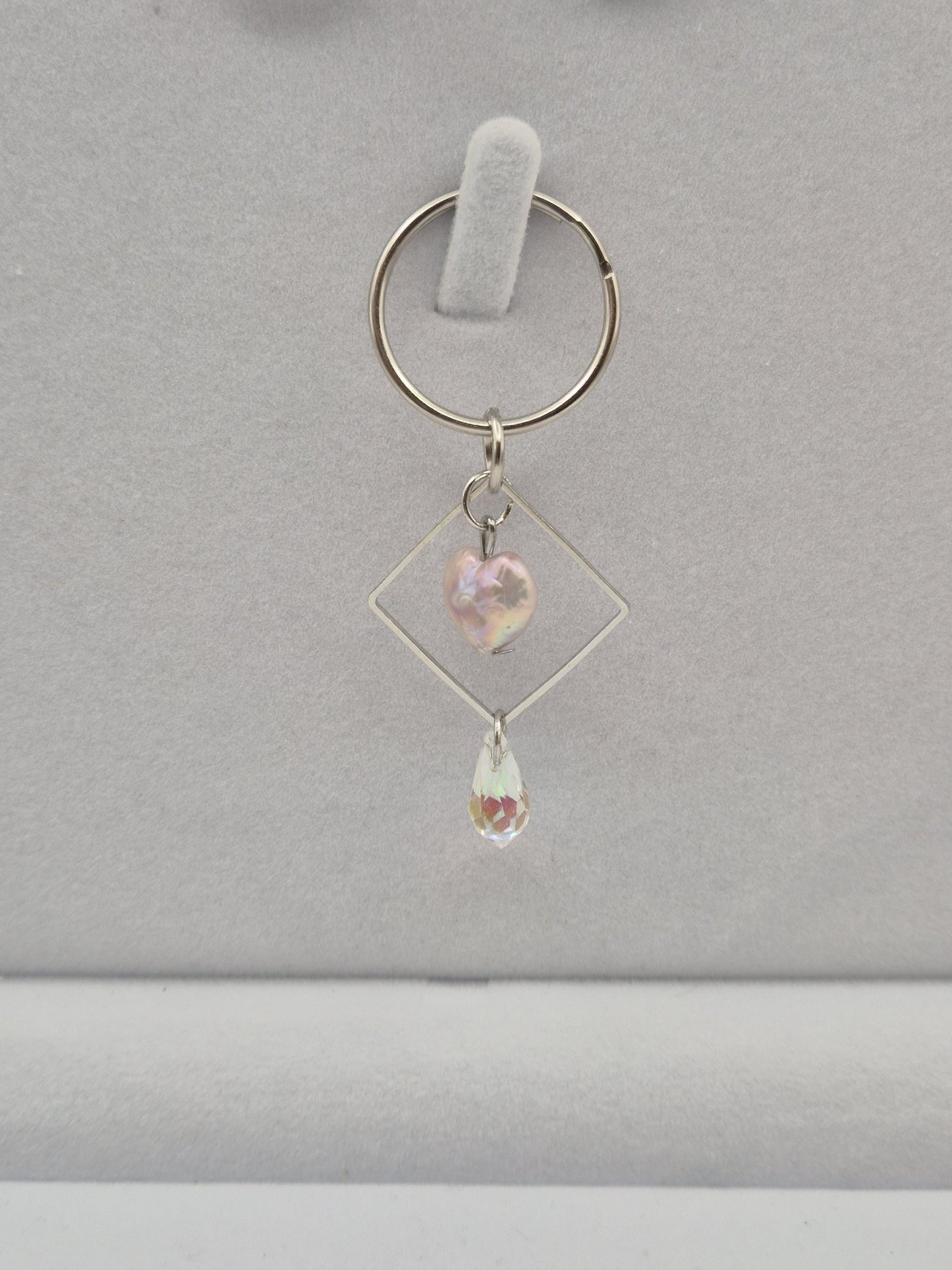 Healing Heart Pearl Keychain