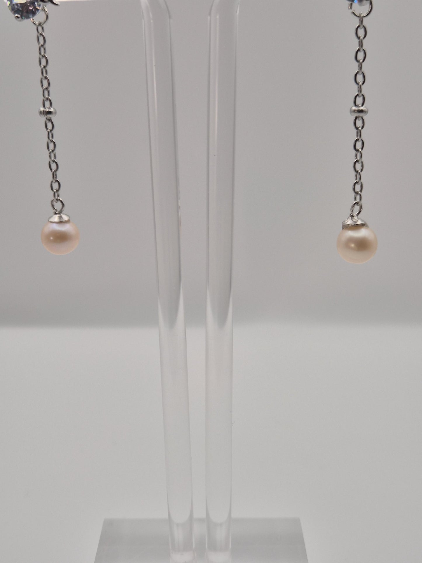 Leaping Dolphin Pearl Drop Ear Studs