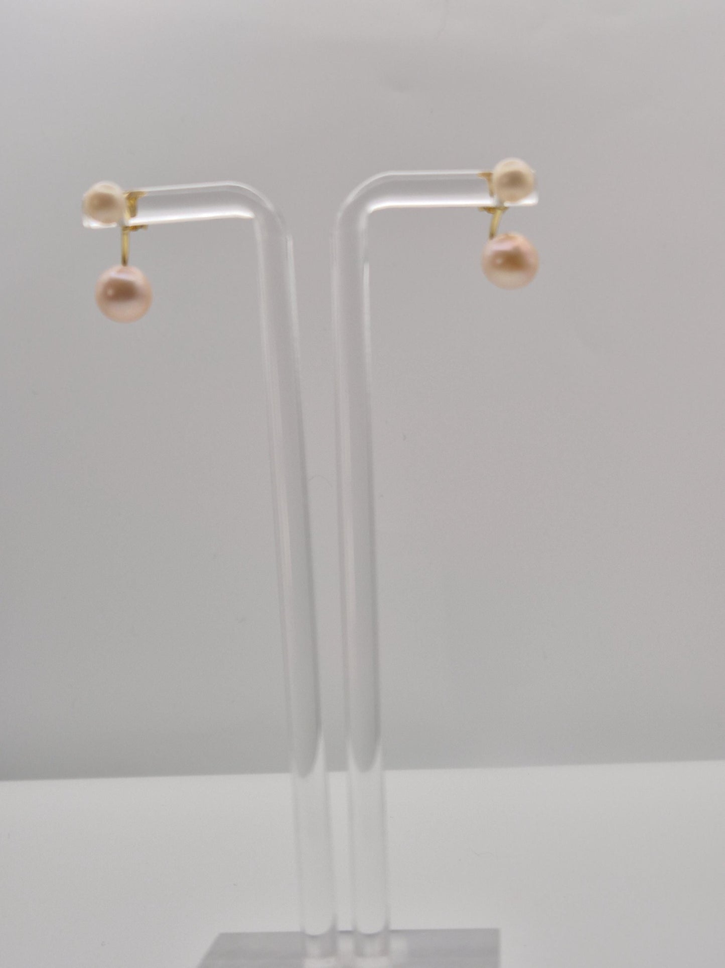 Gold Double Pearl Ear Studs - Multiple Wear
