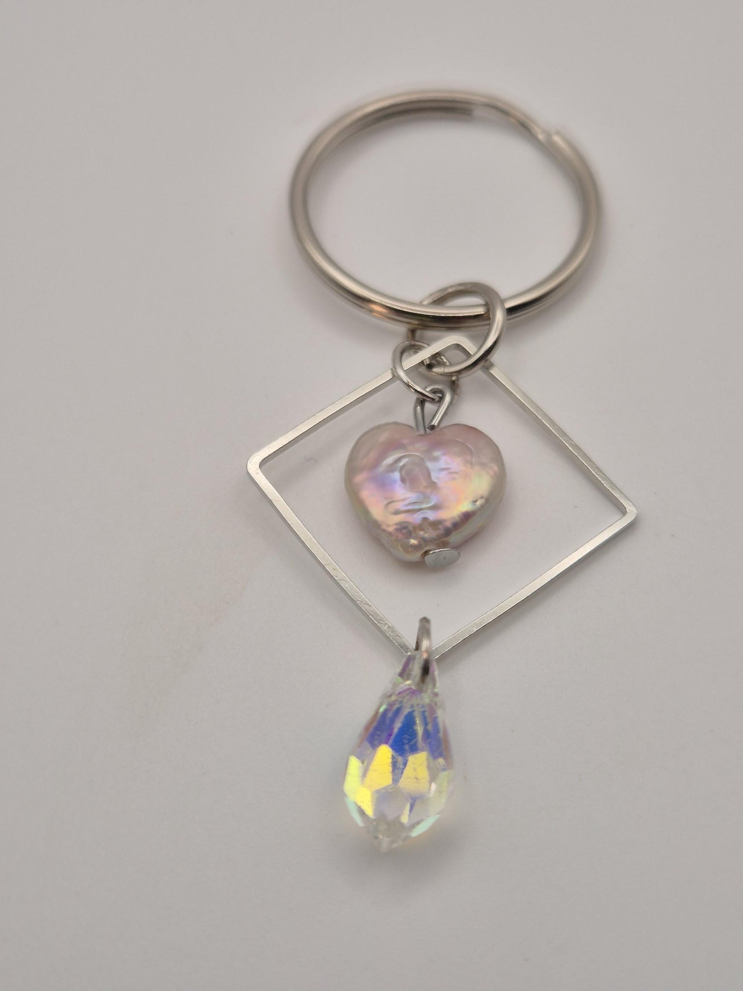 Healing Heart Pearl Keychain