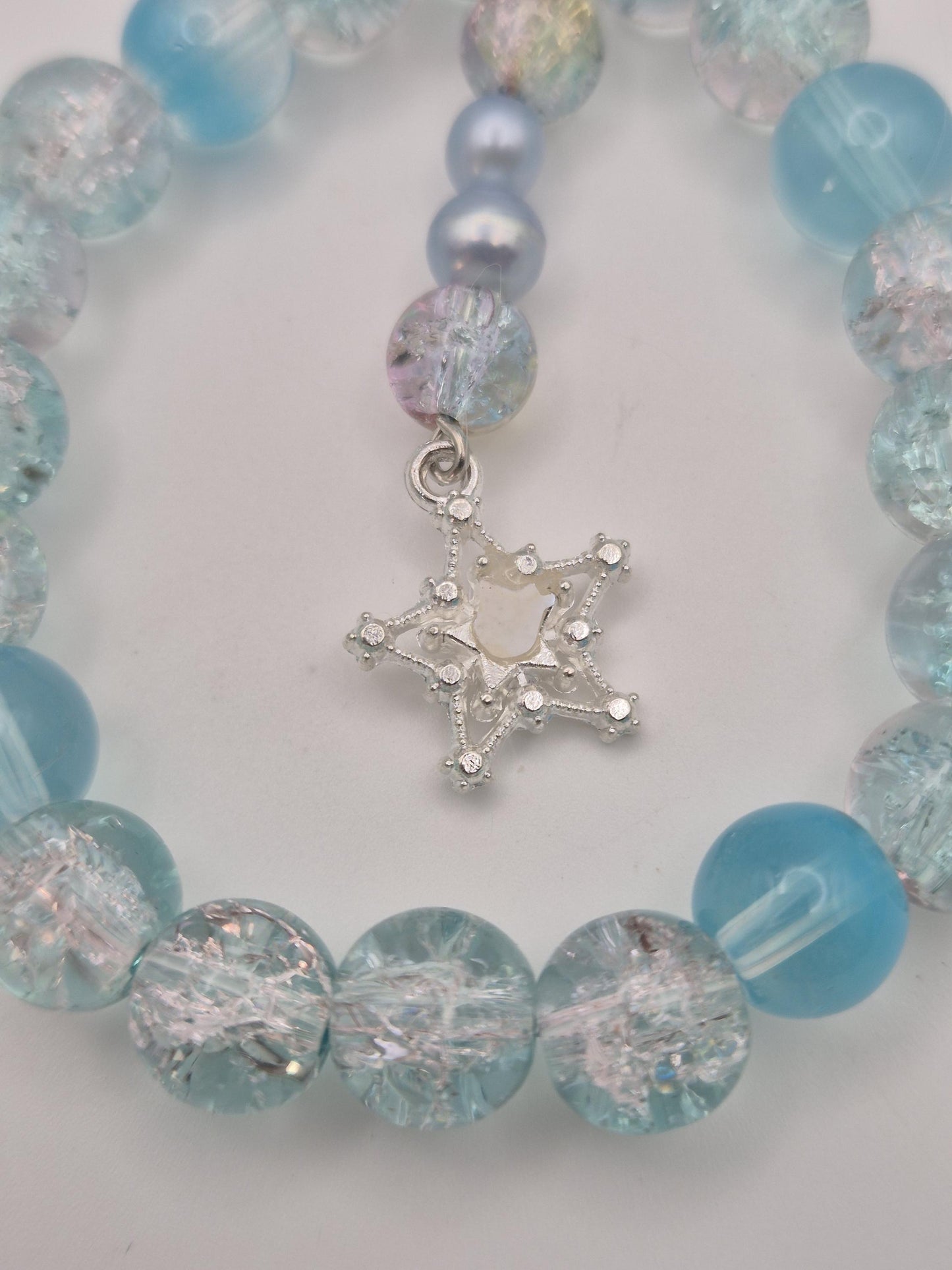 Whimsical Winter Blue Pearl & Bead Phone Charm