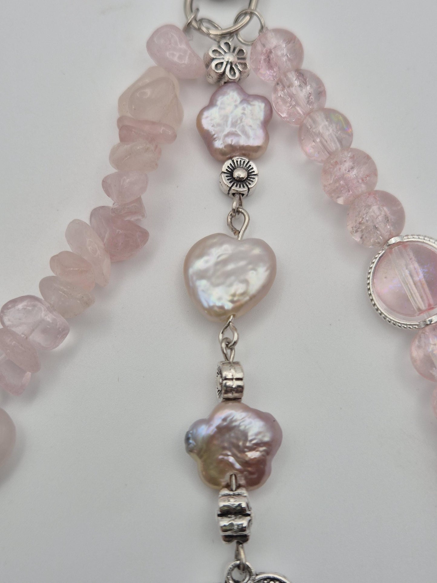 Pink Perfection Pearl & Quartz Bag Charm