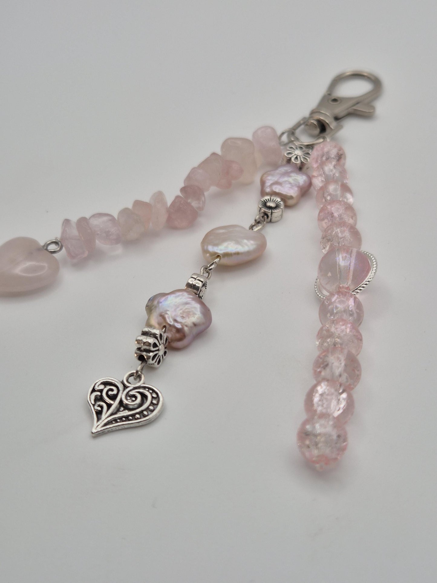 Pink Perfection Pearl & Quartz Bag Charm