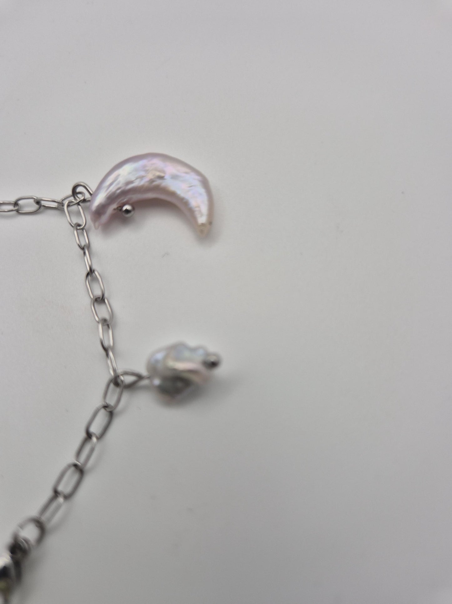 Moon and Star Pearl Hand & Ring Chain