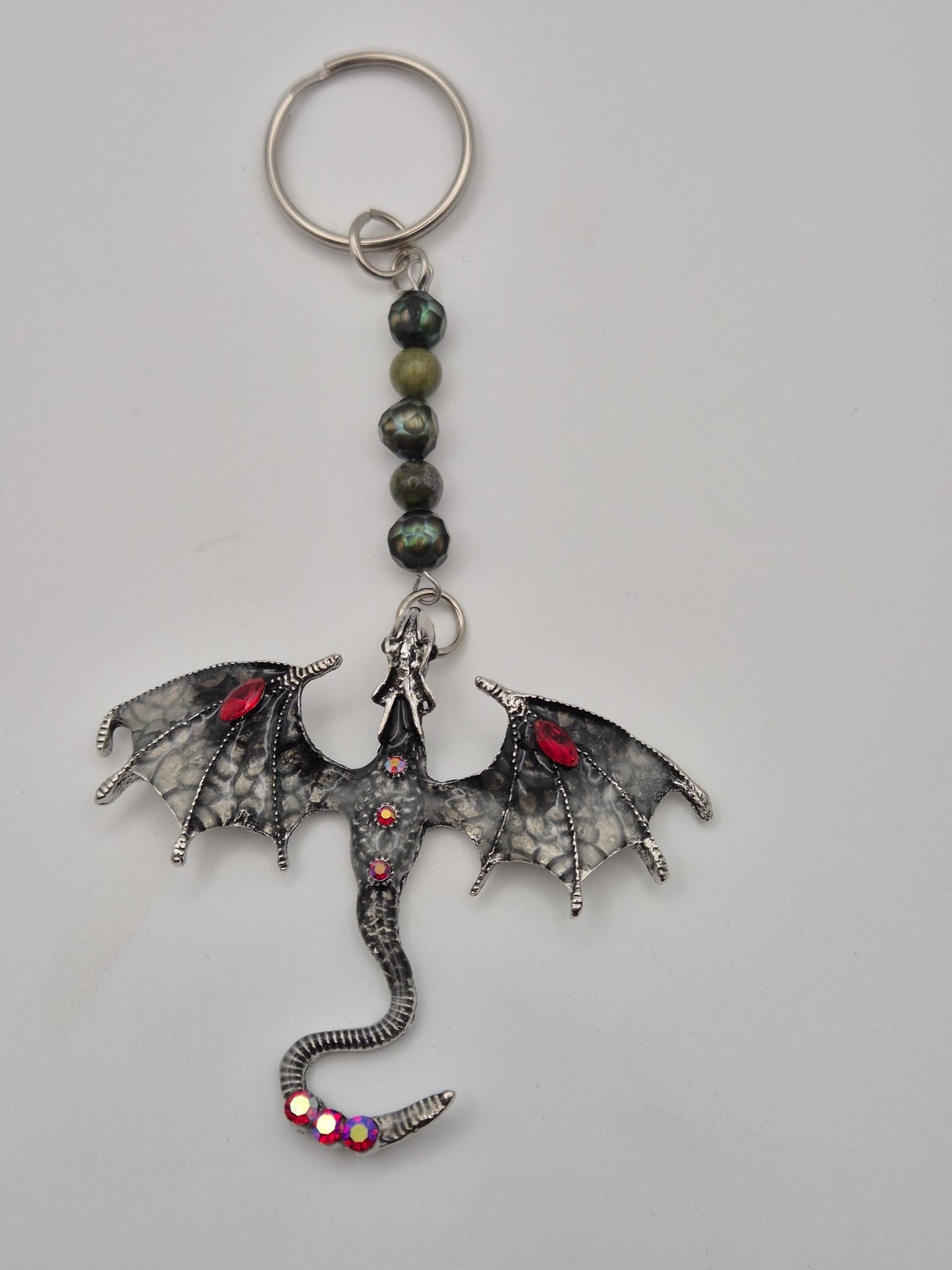 Dragon Pearl and Bloodstone Keychain