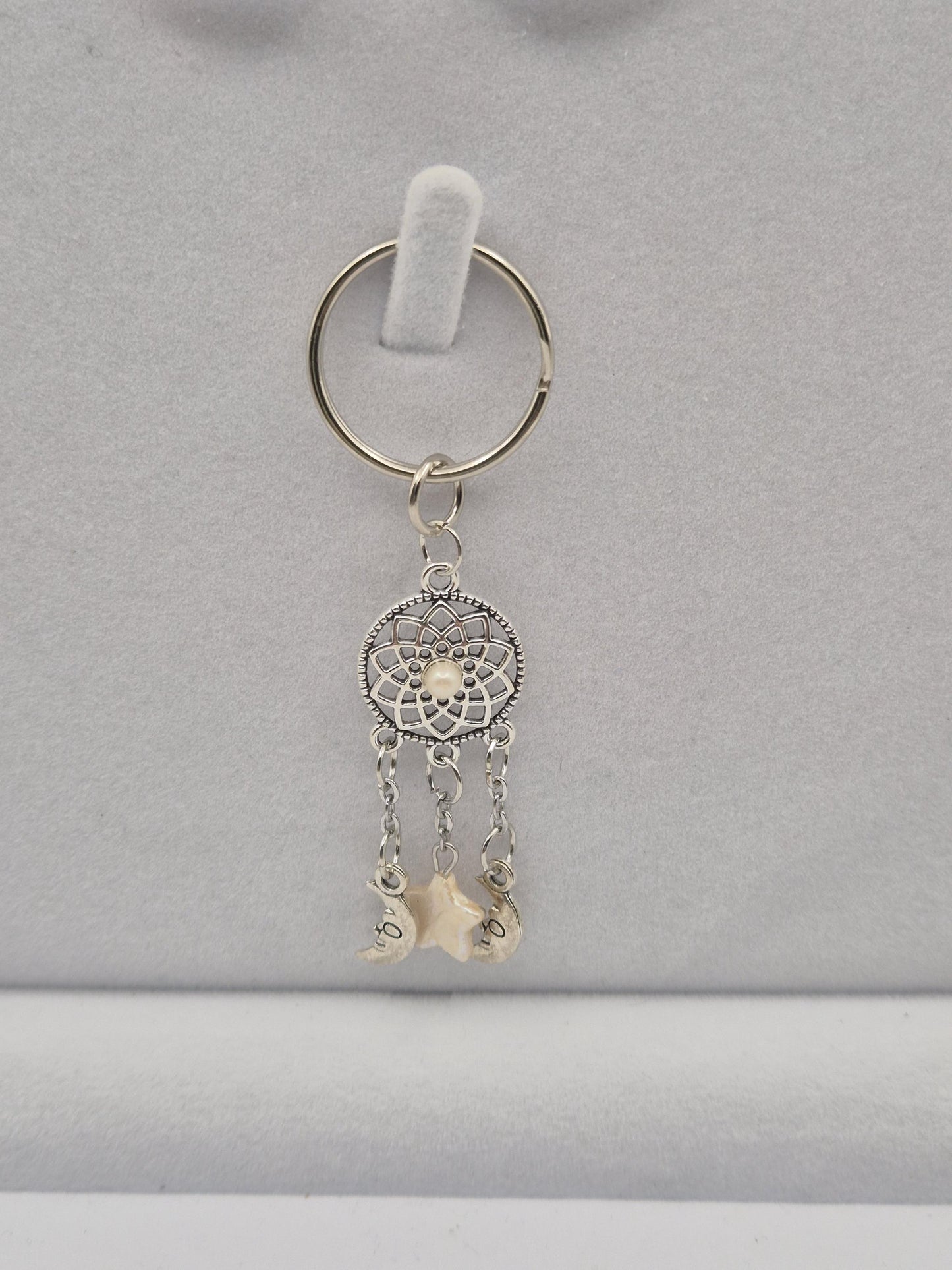 Pearl Star Moonlit Dreamcatcher Keychain