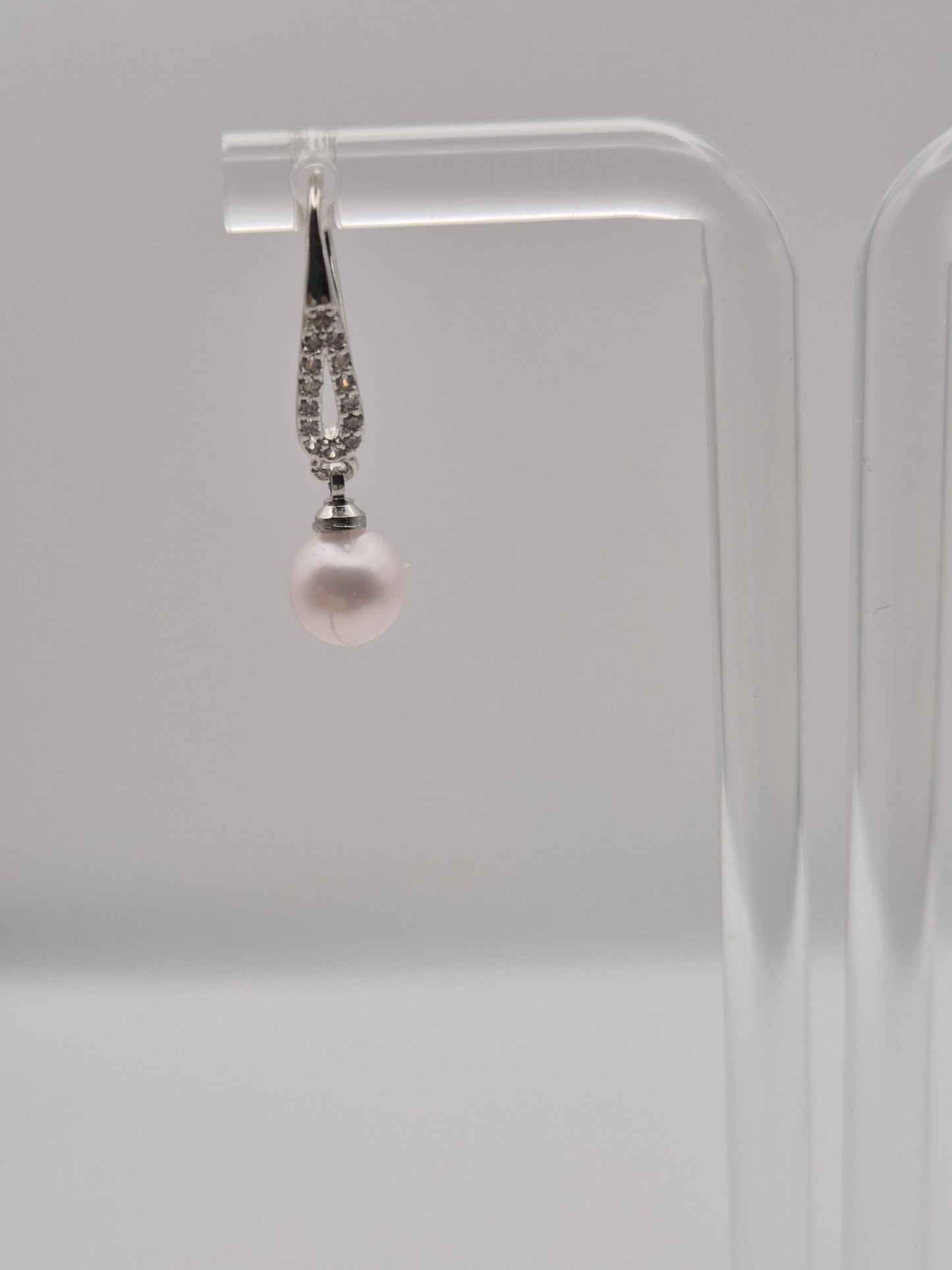 Classic Sparkle Pearl Dangle Earrings