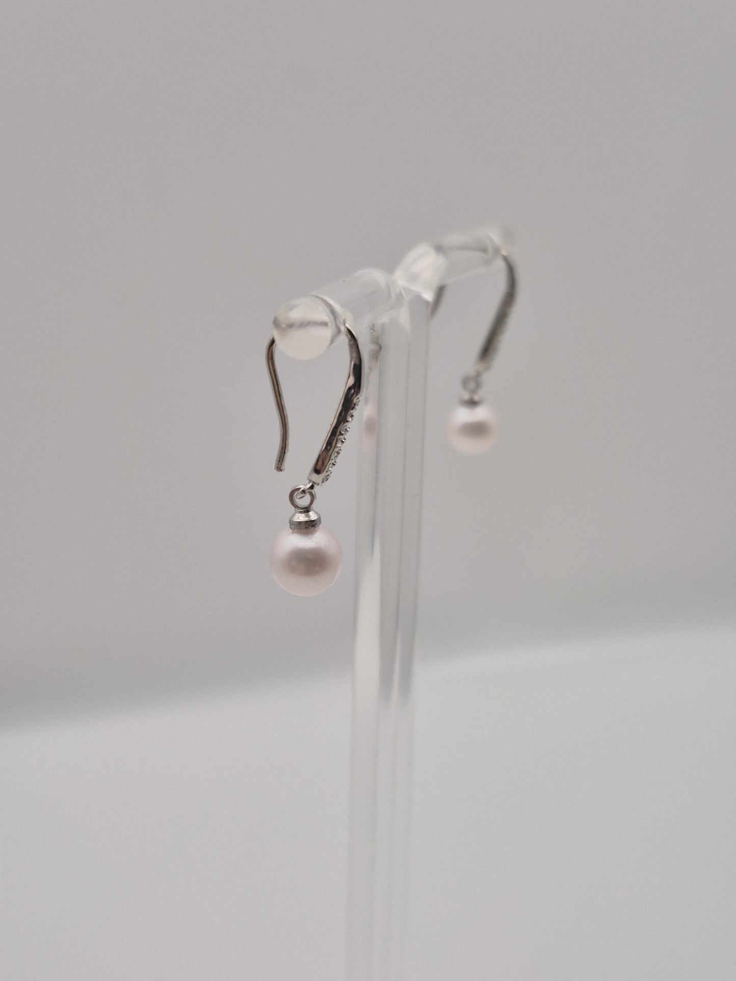 Classic Sparkle Pearl Dangle Earrings