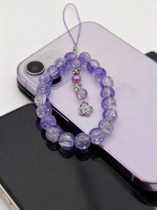 Purple Paradise Pearl & Bead Phone Charm