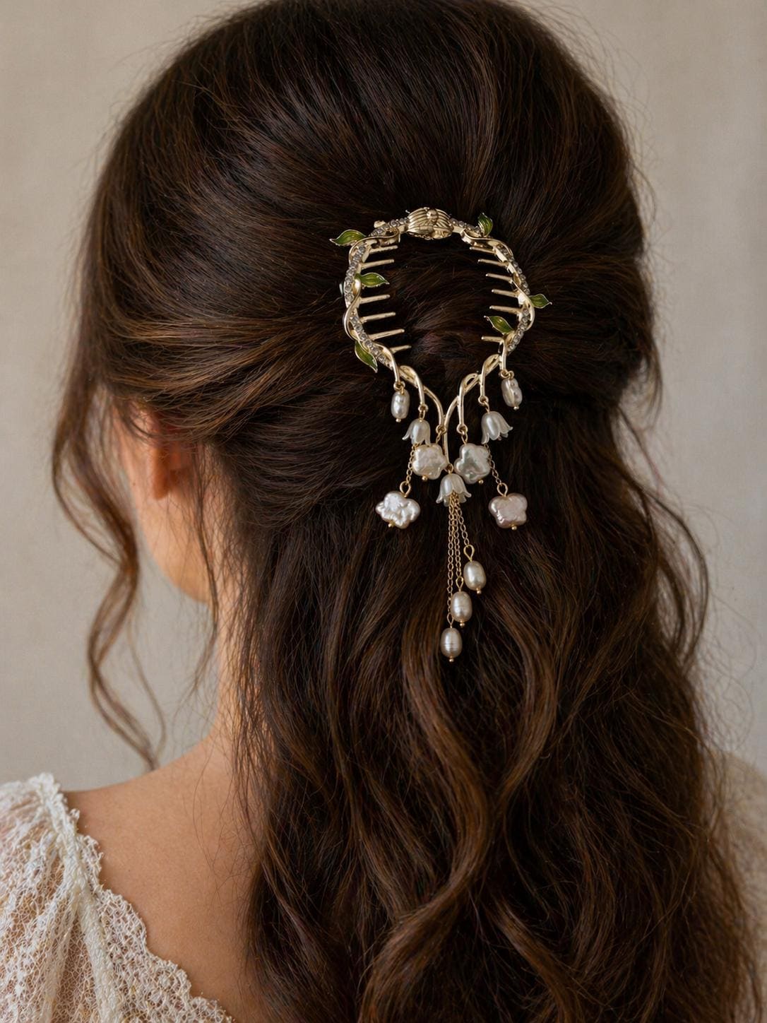 Enchanted Garden Multiple Pearl Hair Comb