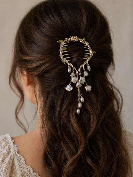 Enchanted Garden Multiple Pearl Hair Comb