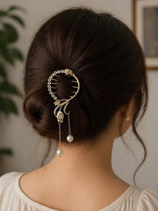 Golden Lily Edison Pearl Hairpin