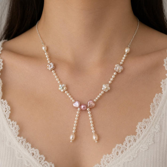 Lovers Bloom Pearl Necklace