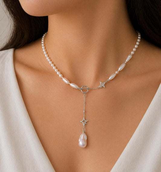 Starlit Tide Full String Pearl Drop Necklace