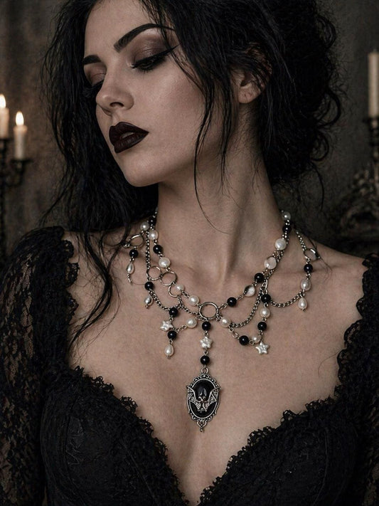 The Multi Strand Gothic Pearl Necklace
