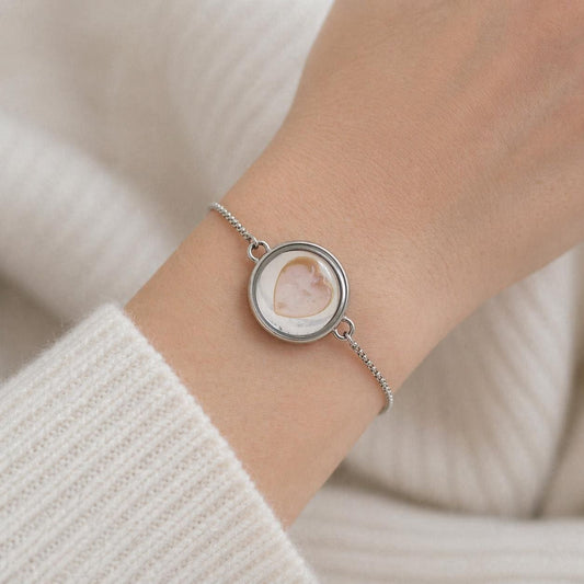 Locket Bracelet With Heart Shaped Pearl