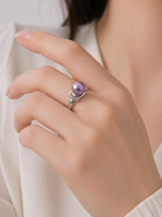 Unique Edison Pearl Adjustable Sterling Silver Ring