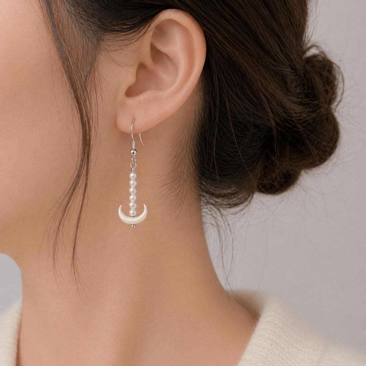 Baby Pearl Anchor Earrings