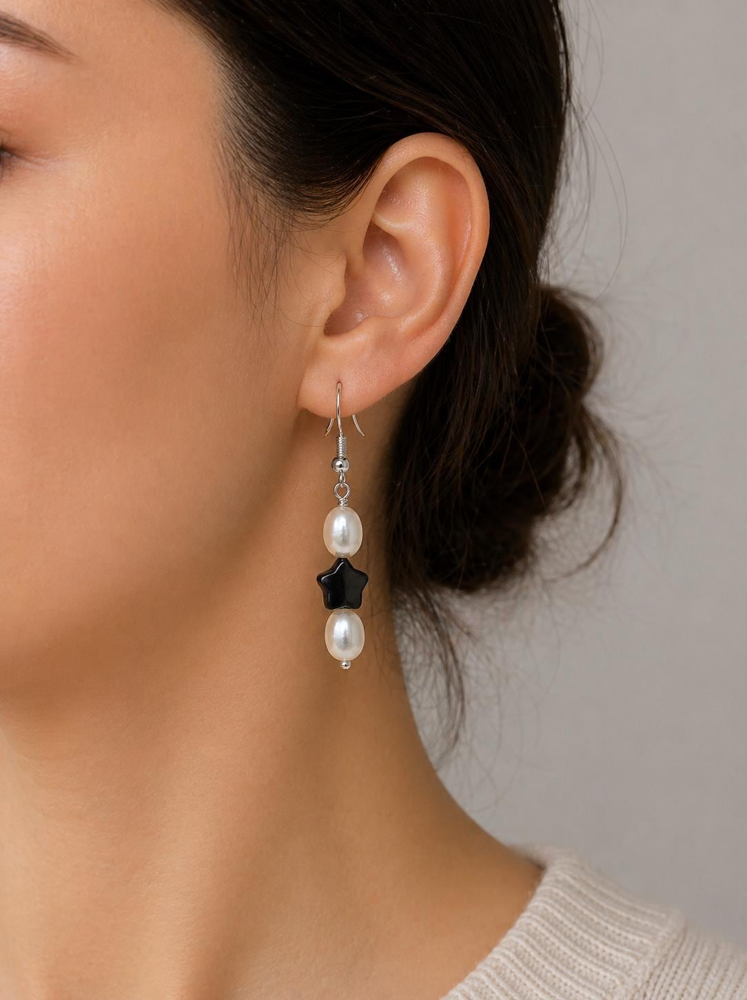 Pearl & Star Drop Earrings