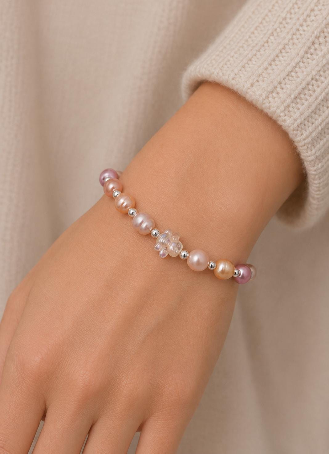 Multiple Pearl Bee Charm Bracelet