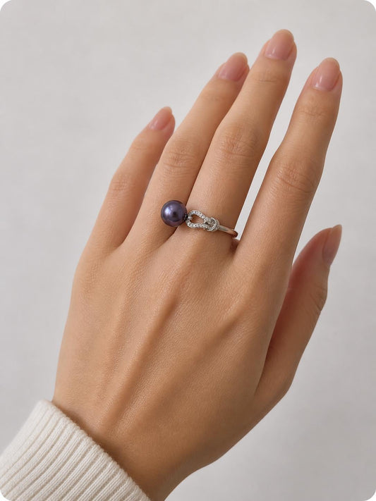 Midnight Tide Pearl Ring