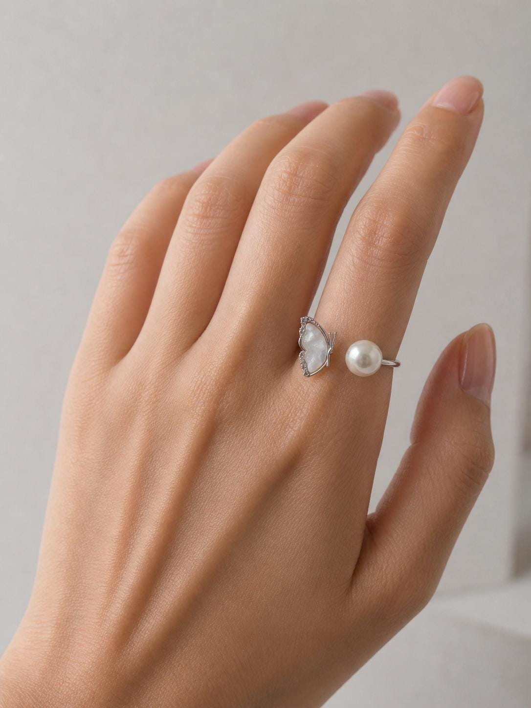 Opalescent Butterfly Edison Ring