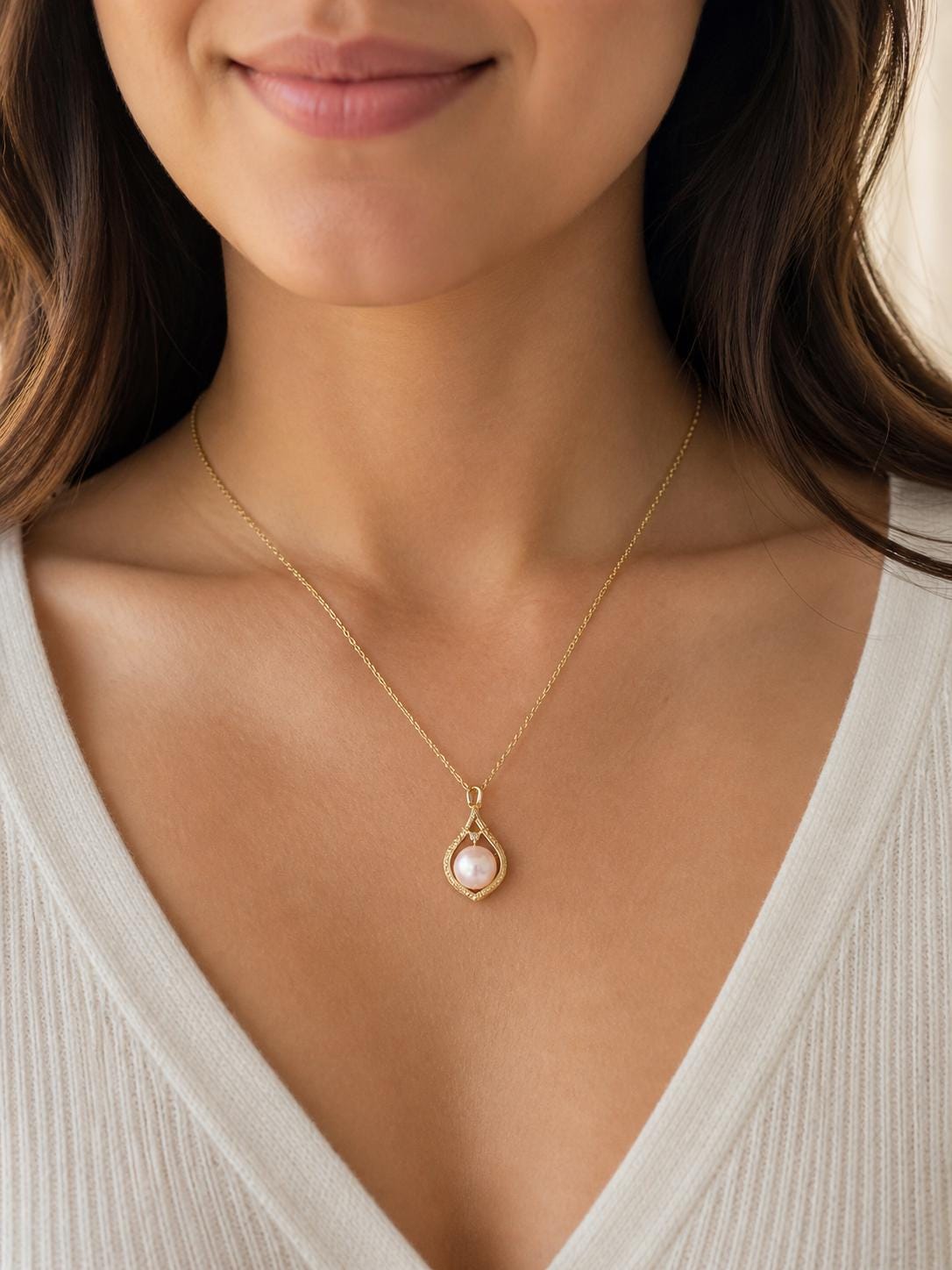 Golden Teardrop Large Edison Pearl Pendant