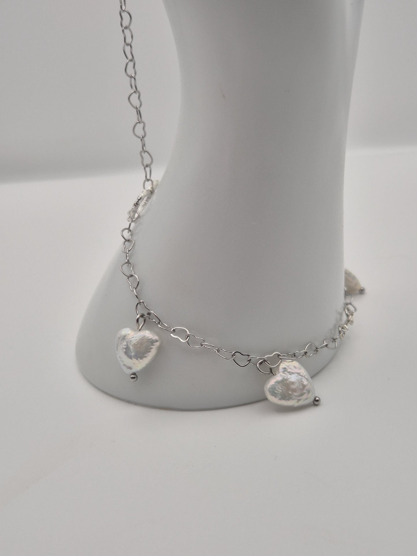 Forever Heart Pearl Hand & Ring Chain Bracelet