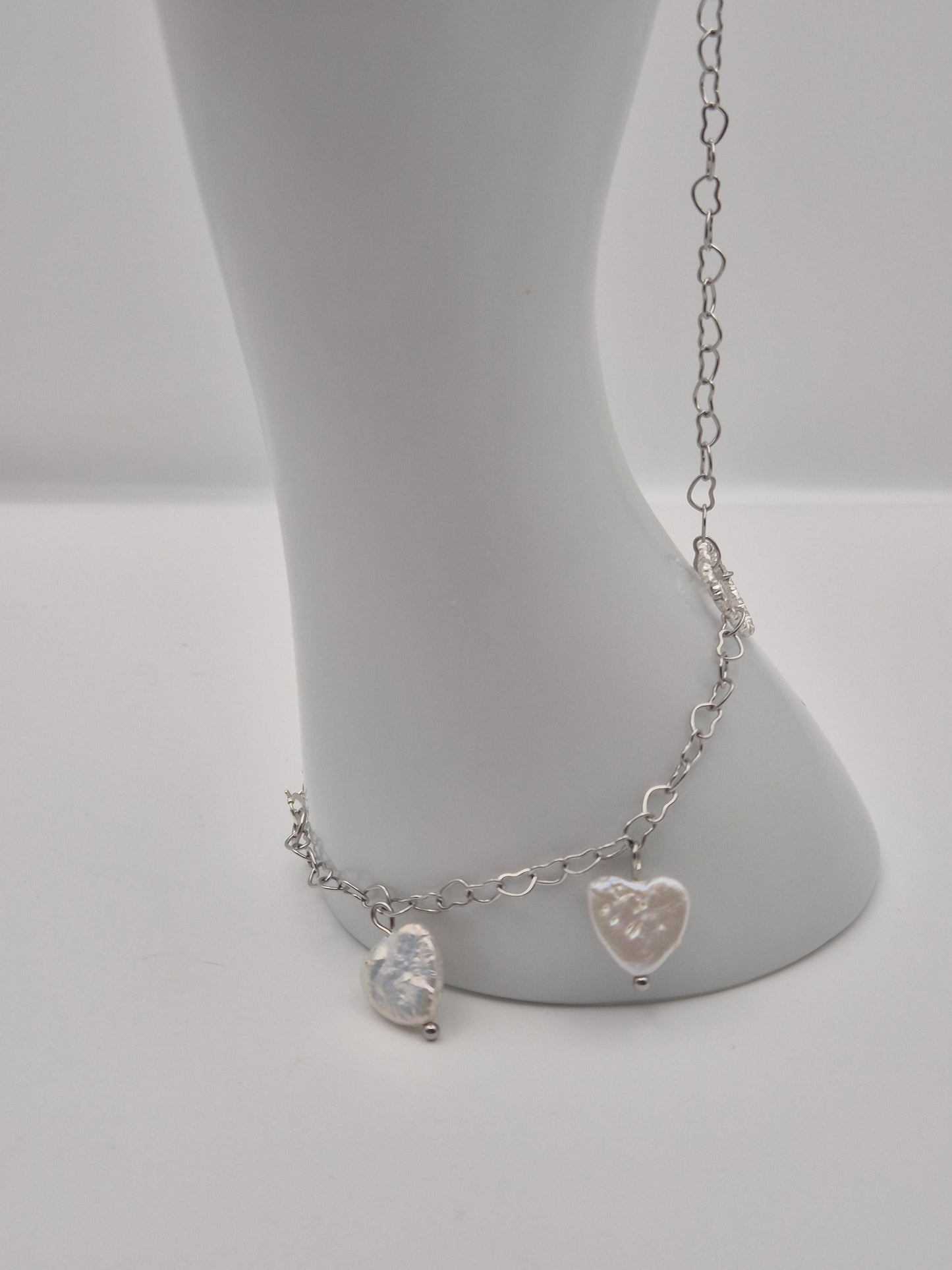 Forever Heart Pearl Hand & Ring Chain Bracelet