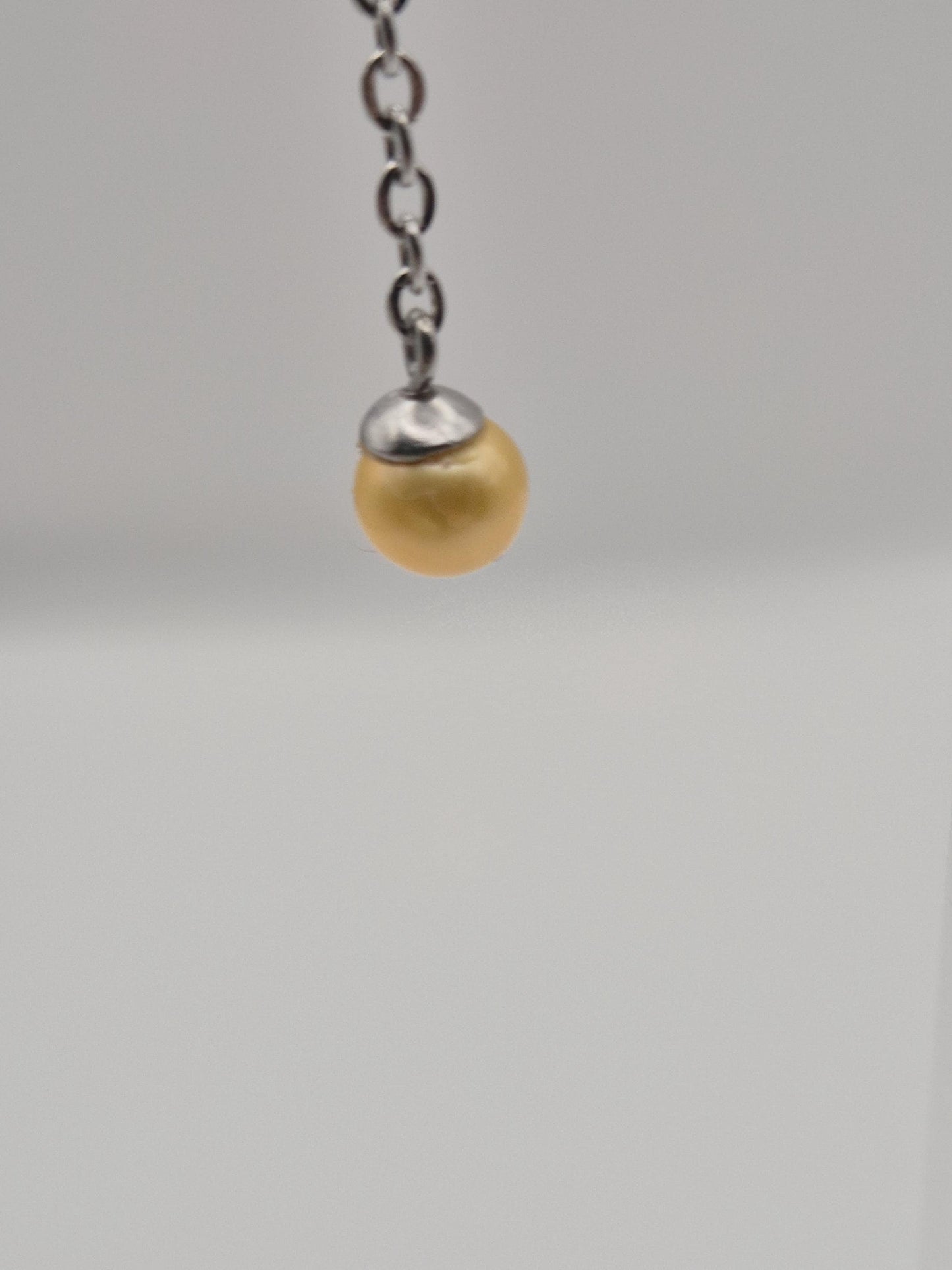 Natural Golden Saltwater Pearl Drop Dragon Earrings