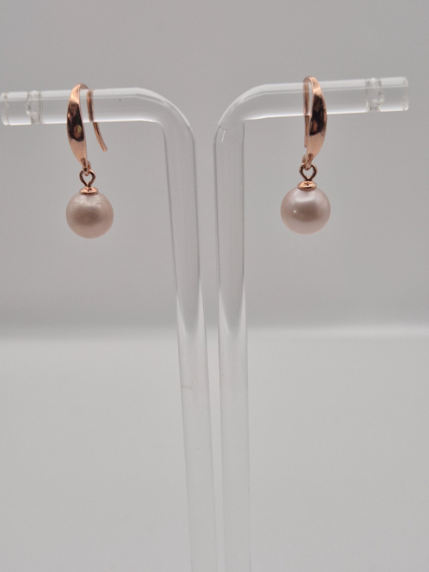 Classic Rose Gold Pearl Earrings