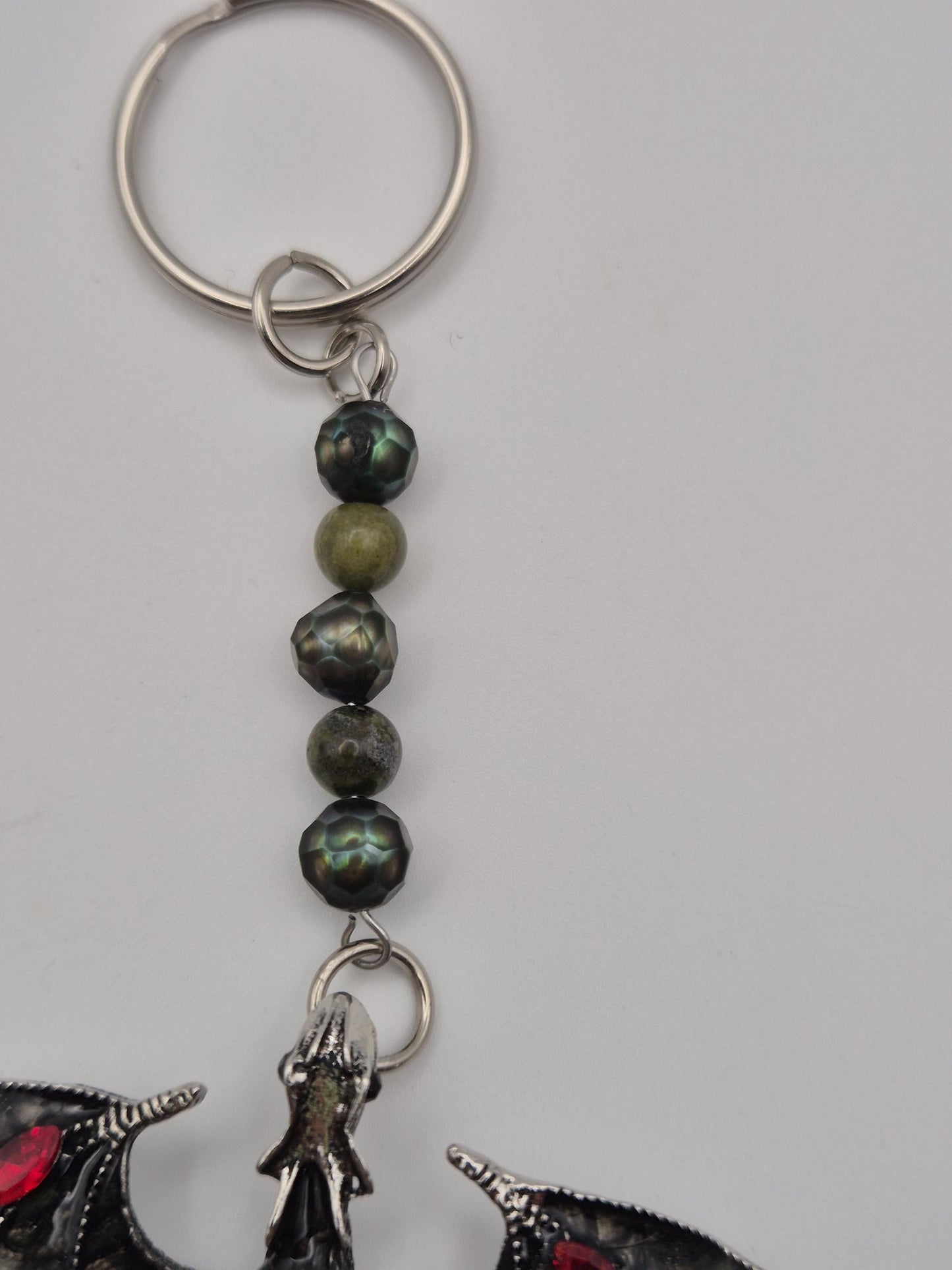 Dragon Pearl and Bloodstone Keychain