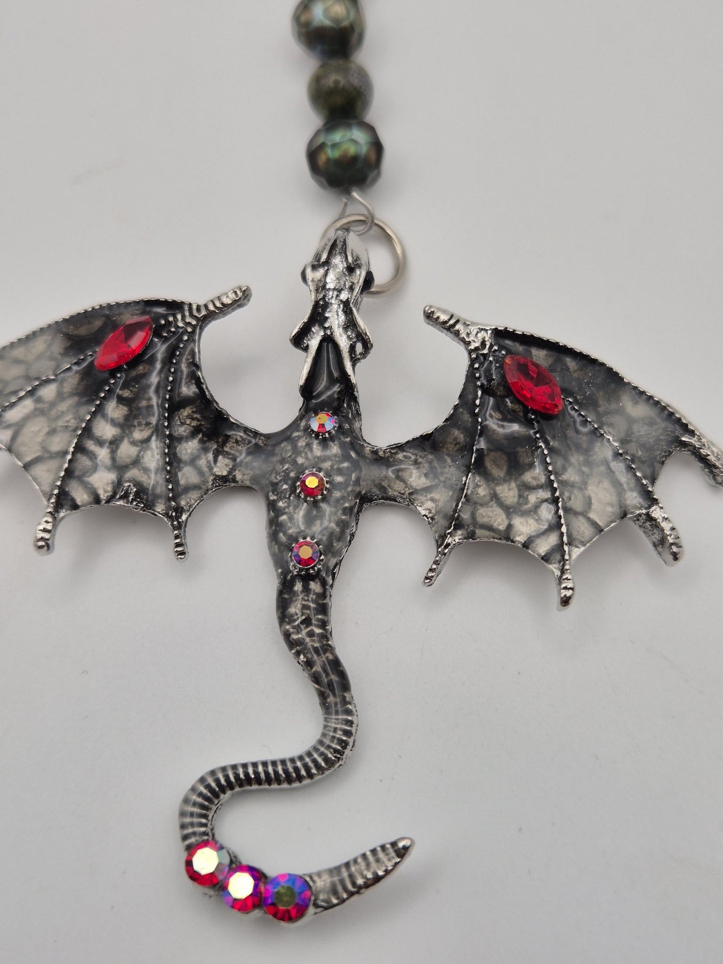 Dragon Pearl and Bloodstone Keychain
