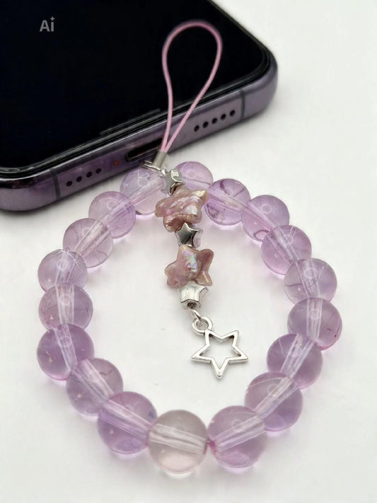 Shooting Star Pearl & Bead Phone Charm