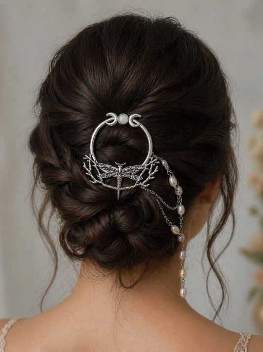 Dragonfly Multiple Pearl Hair Pin