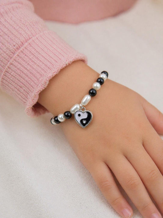 Yin Yang Kids Pearl & Bead Bracelet