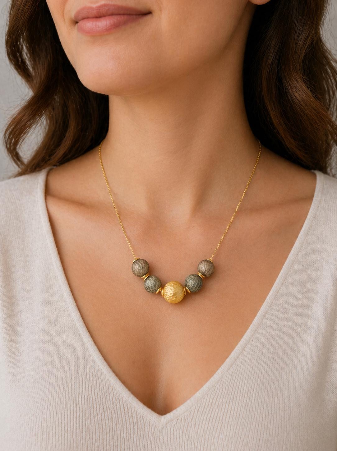 Black Tahitian & South Sea Golden LuLu Necklace in Sterling Silver