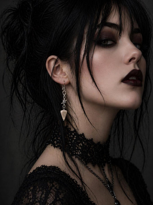 Barbed Wire Earrings with Arrow Head Pearls