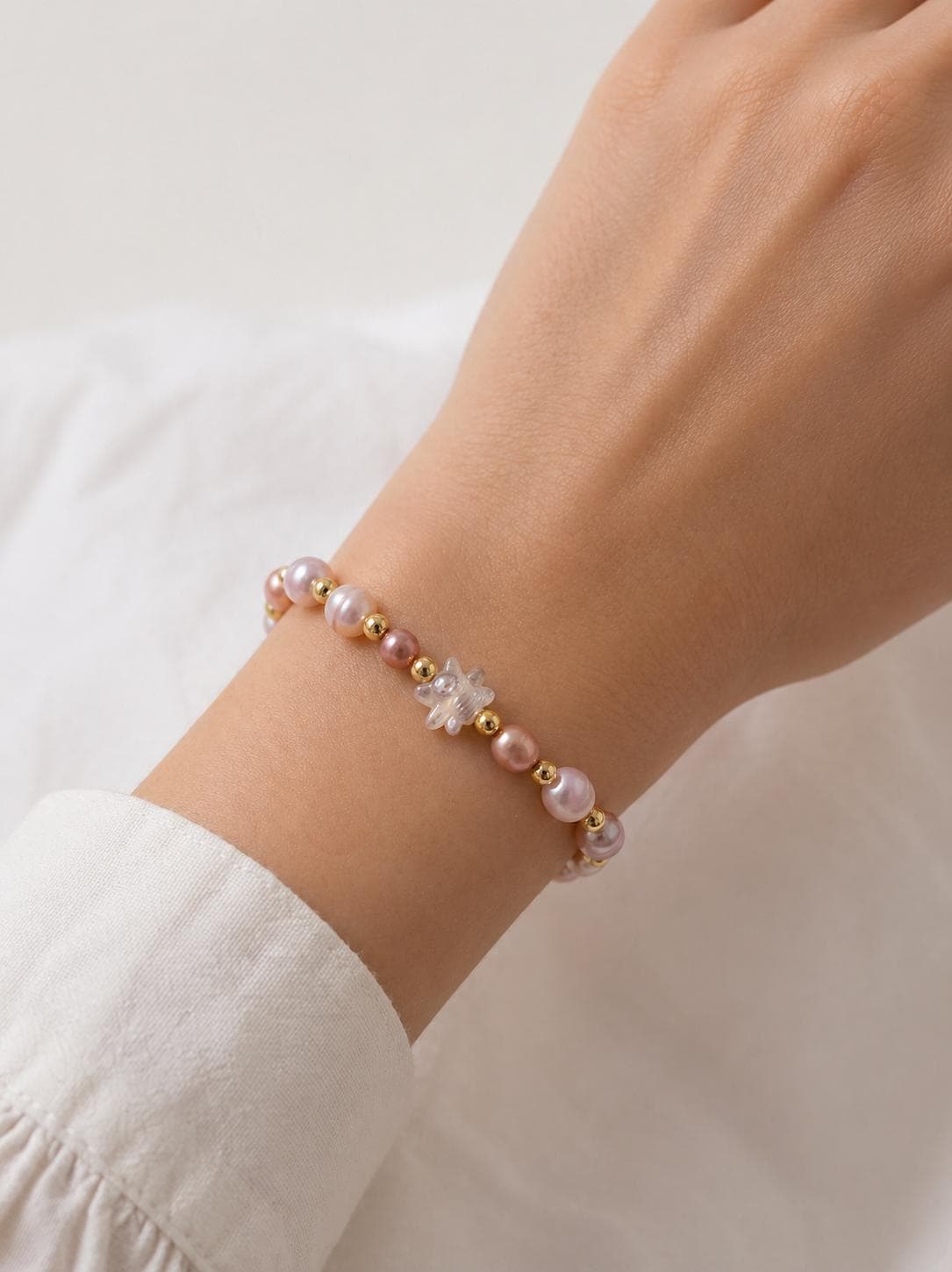 Pearl & Mother of Pearl Charm Bracelet