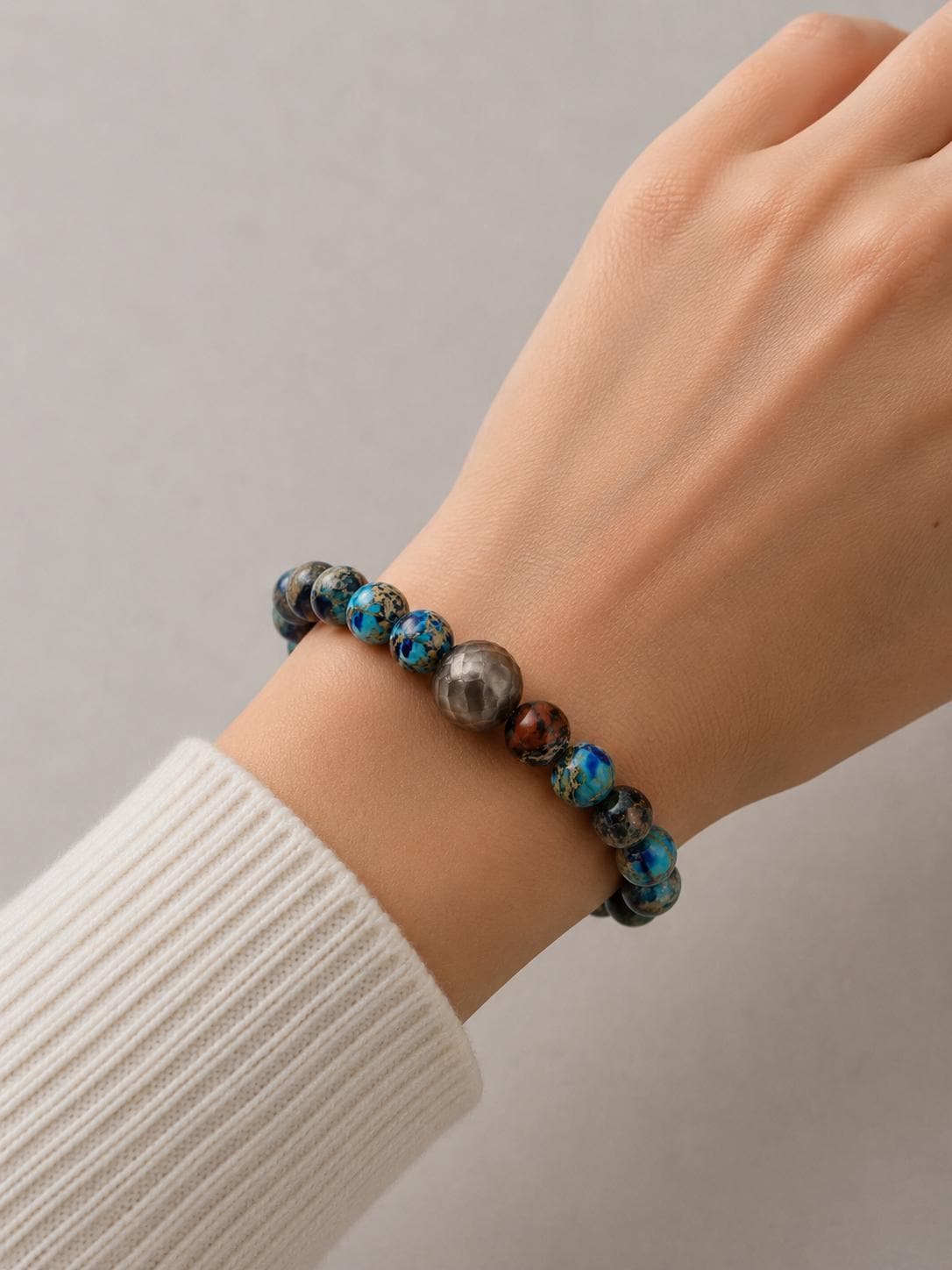 Jasper & Black Tahitian Pearl Bracelet