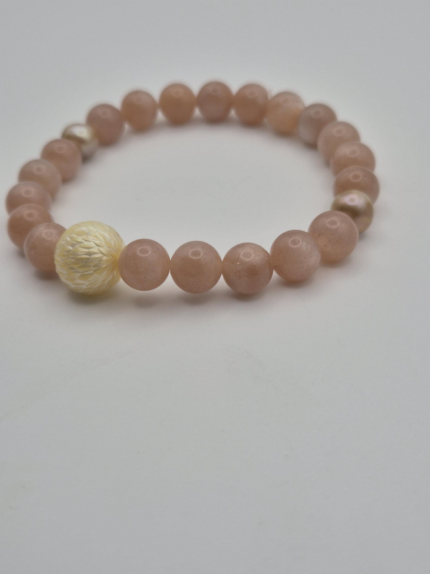 Sunstone & South Sea Golden Bracelet