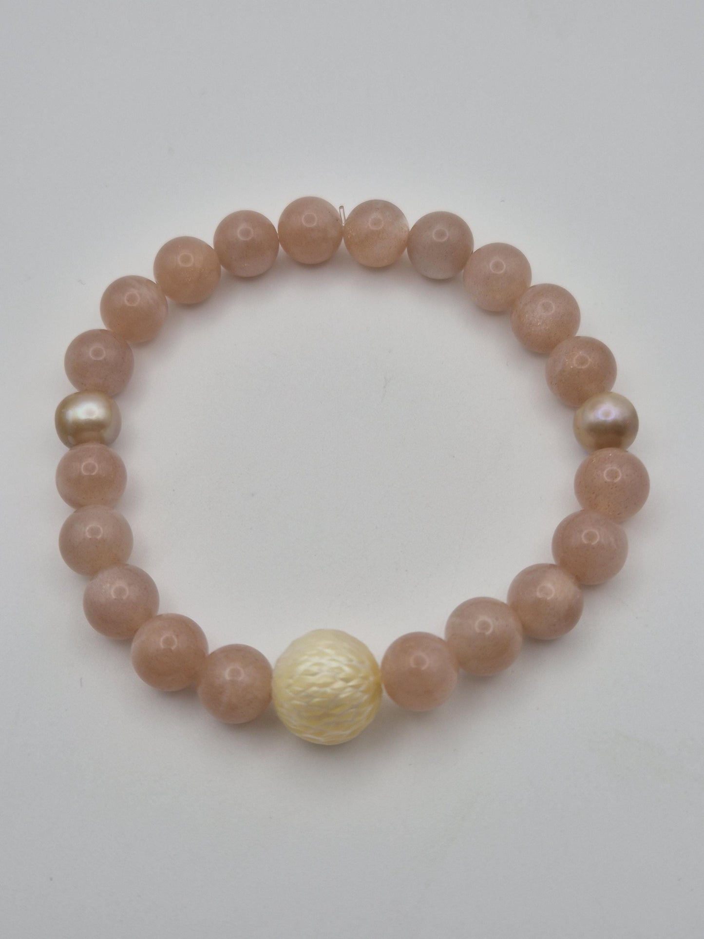 Sunstone & South Sea Golden Bracelet
