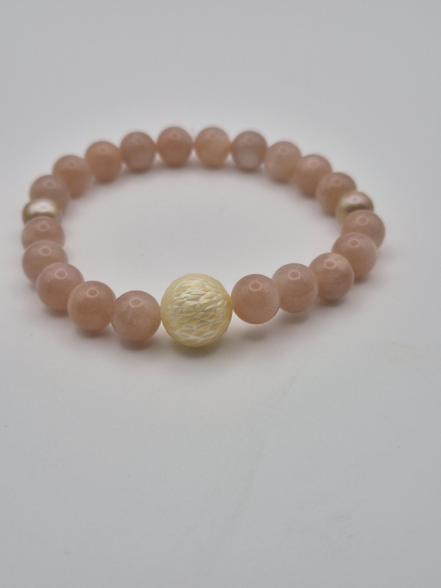 Sunstone & South Sea Golden Bracelet