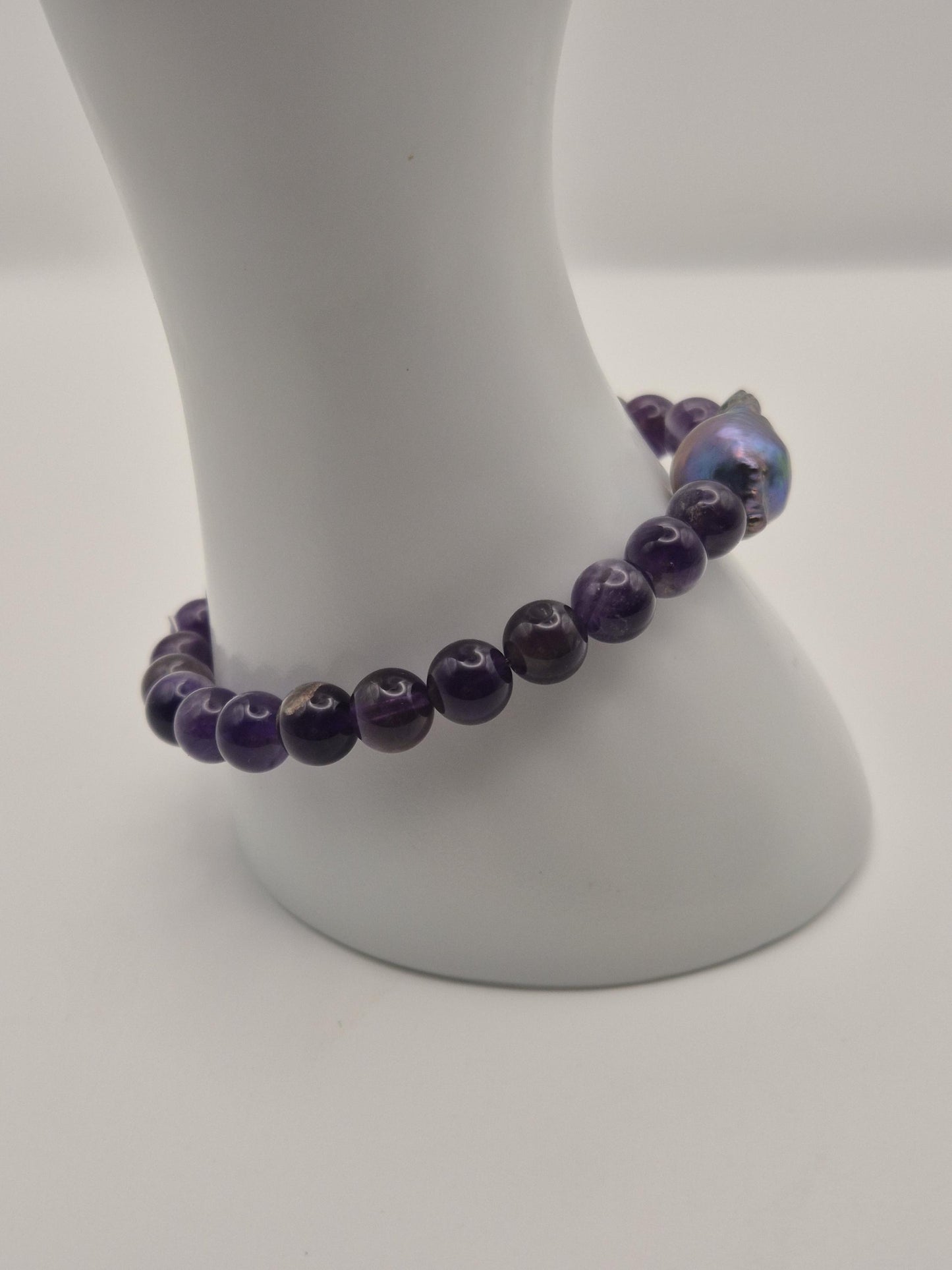 Moonshadow Amethyst & Pearl Bracelet